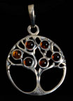 Amber & Silver Bee Pendant